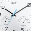 Weiße Wanduhr mit Thermometer und Hygrometer