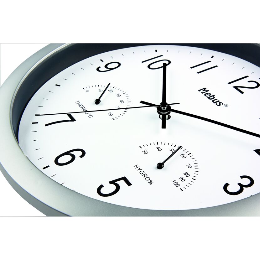 Wanduhr mit Thermometer und Hygrometer