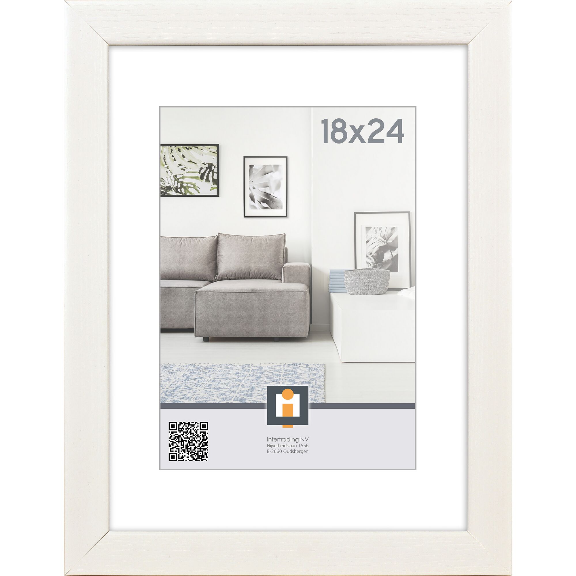 Weißer Bilderrahmen Livorno 18x24 cm