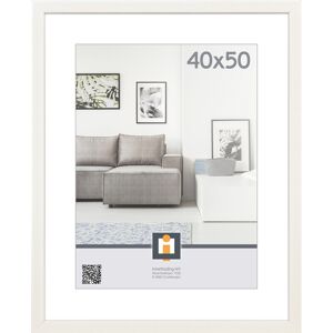 Bilderrahmen 'Livorno' Kunststoff weiß 40 x 50 cm