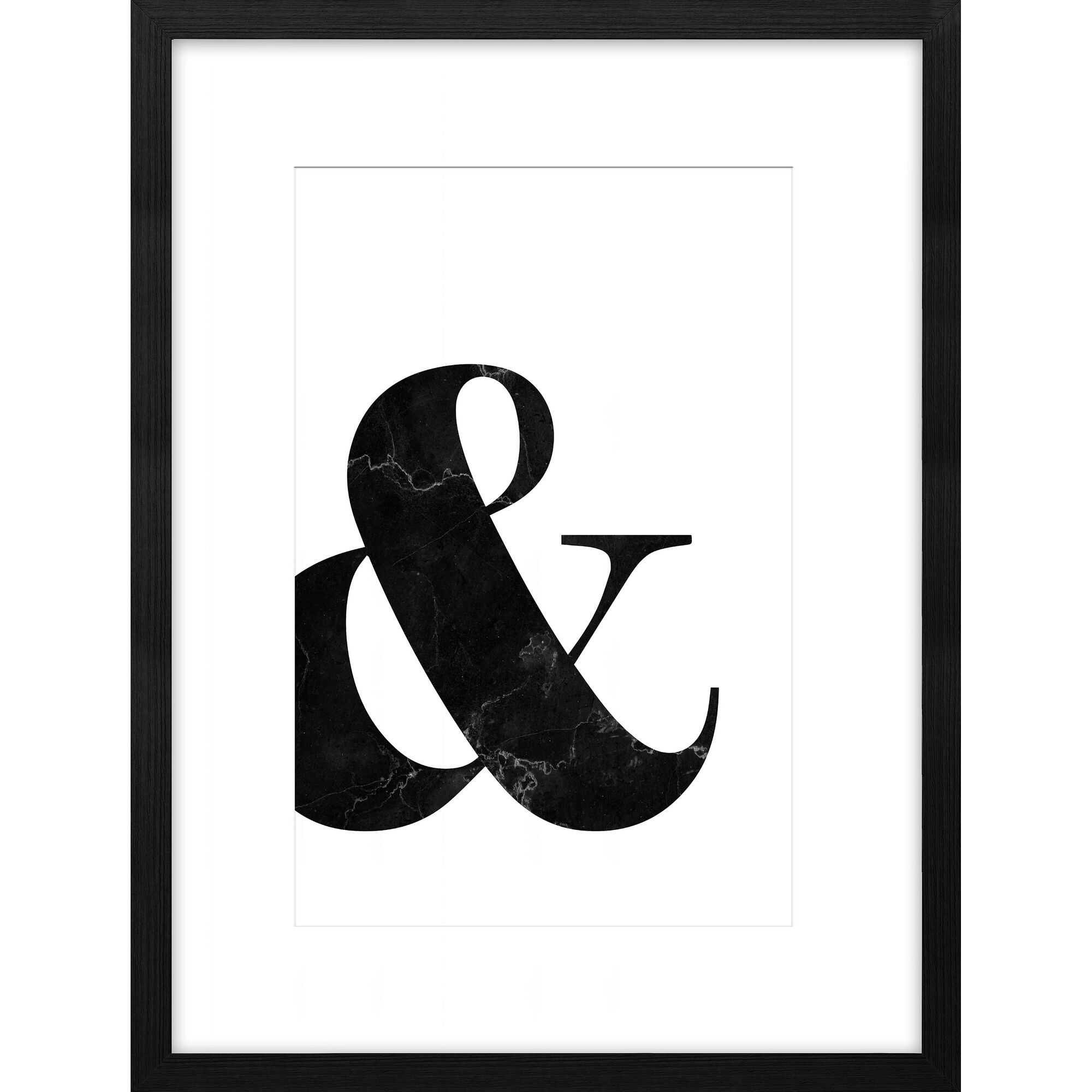 Und-Zeichen in schwarz mit Marmorstruktur