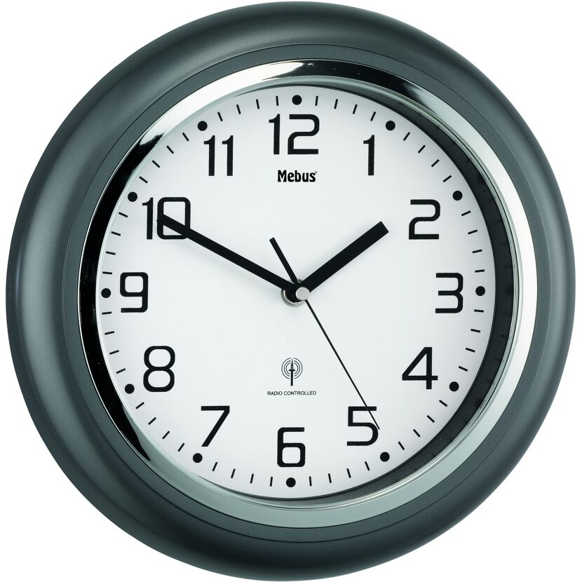 Funk-Wanduhr Ø 29 cm anthrazit