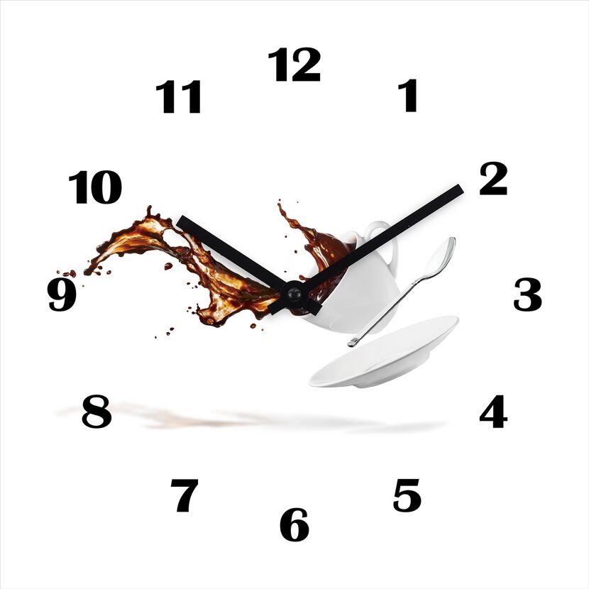 Quarz-Wanduhr 'Kaffee' 28 x 28 cm