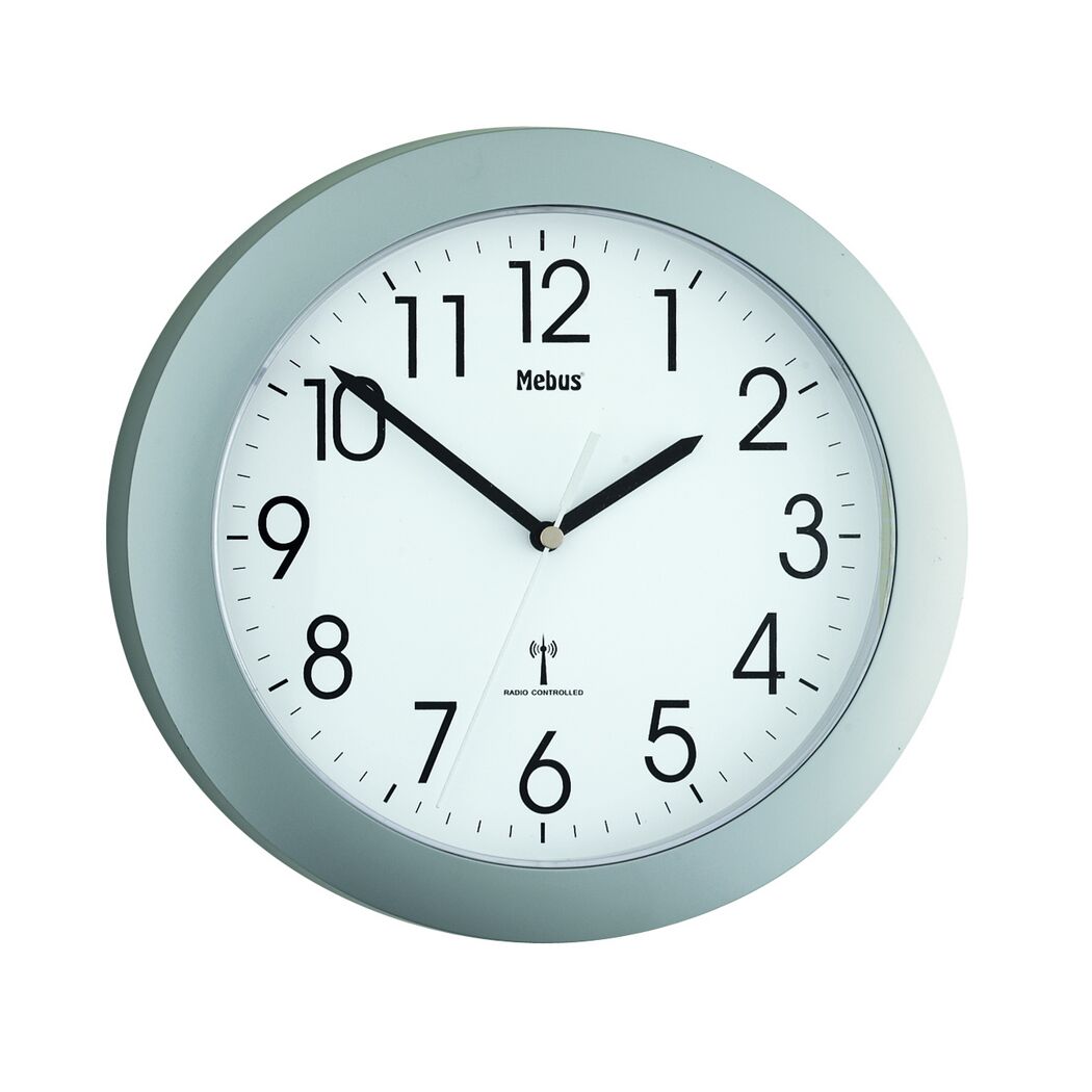Funk-Wanduhr Ø 25,5 cm weiß