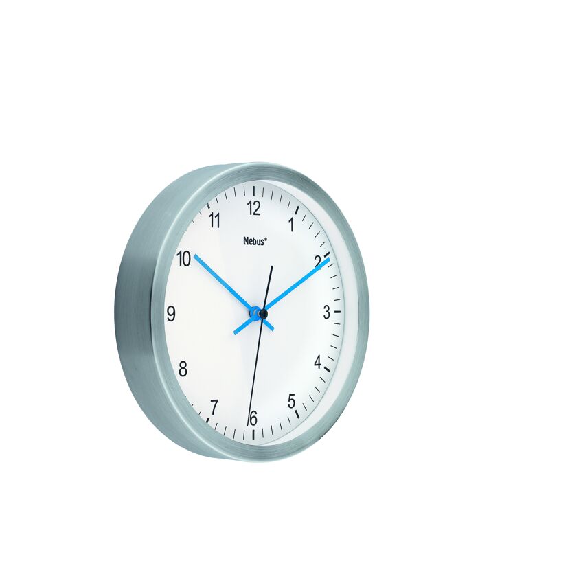 Quarz-Wanduhr silbern Ø 25 x 4 cm