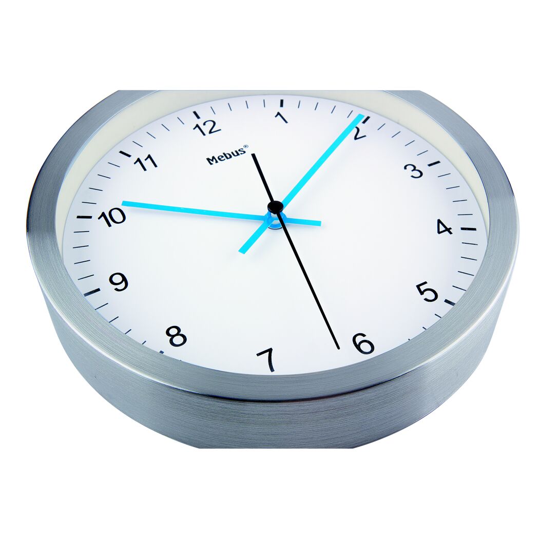 Quarz-Wanduhr silbern Ø 25 x 4 cm