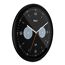 Schwarze Funkuhr mit Thermometer und Hygrometer