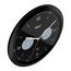 Schwarze Funkuhr mit integriertem Hygrometer und Thermometer