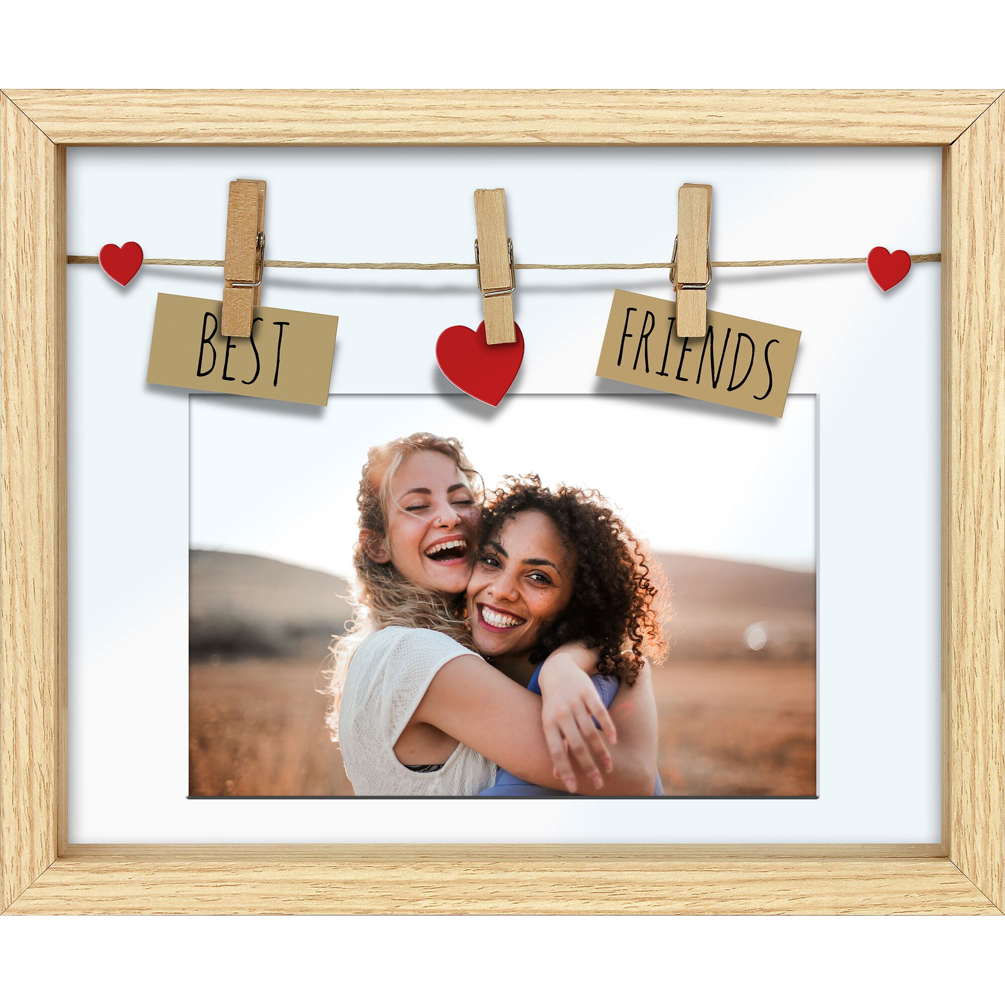 Zwei Personen umarmen sich, darüber der Schriftzug Best Friends.