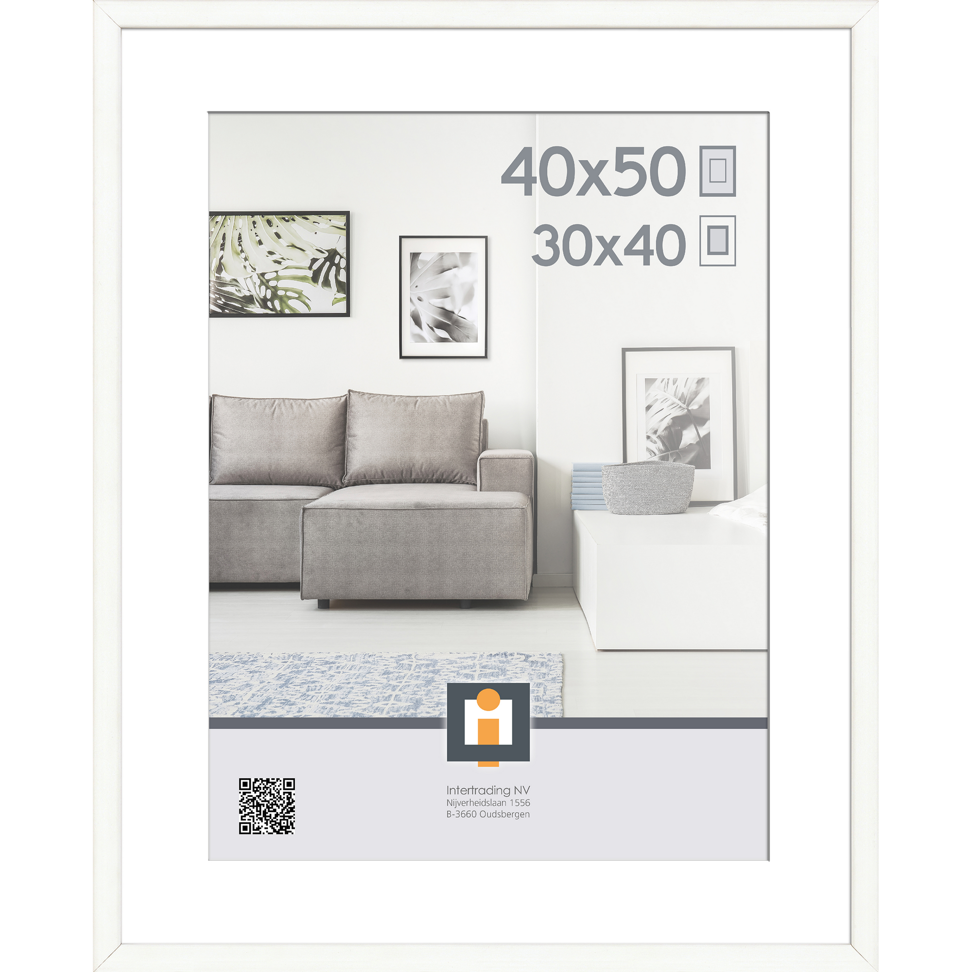 Bilderrahmen 'Madrid' Kunststoff weiß 40 x 50 cm + product picture