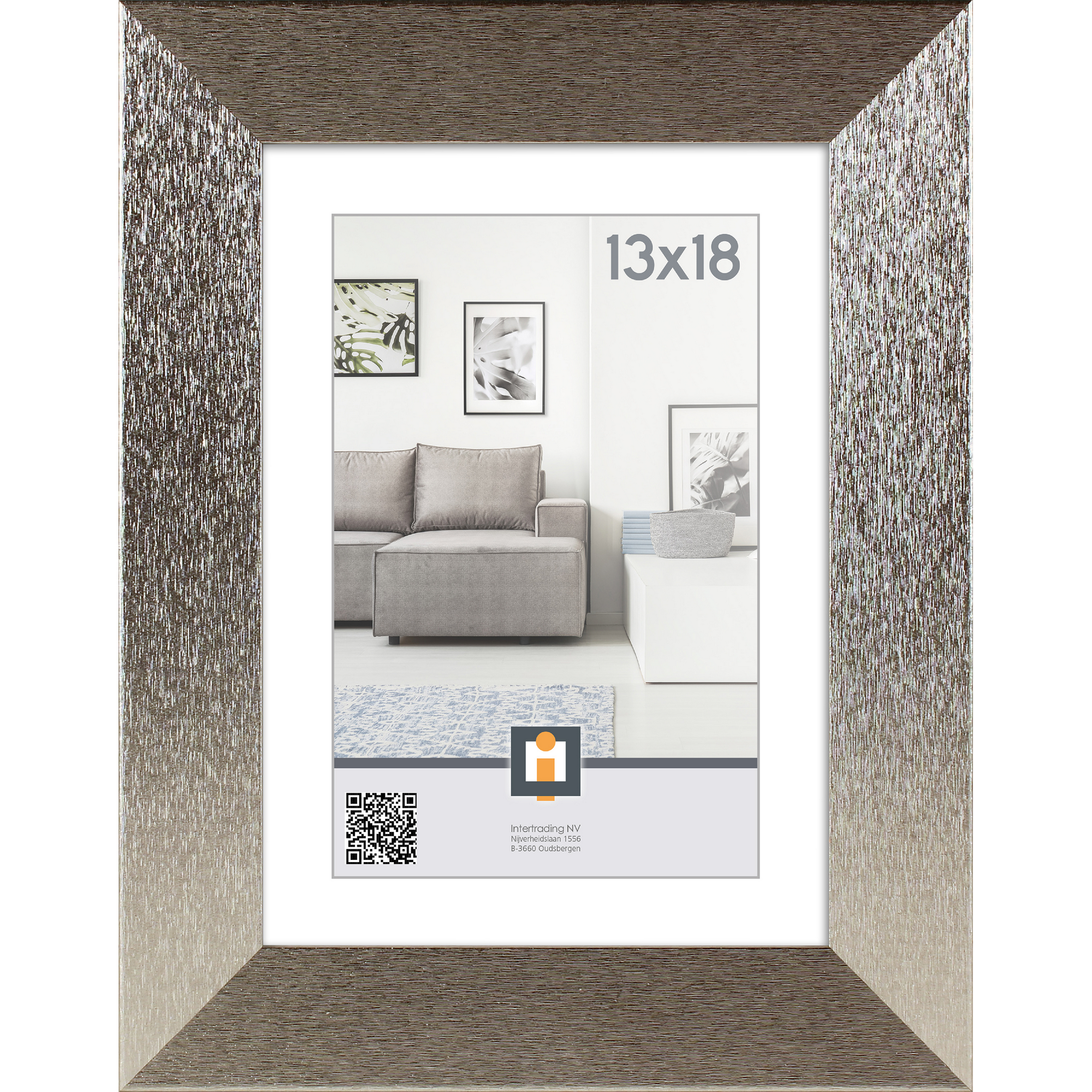 Bilderrahmen 'Braga' Holz silber 13 x 18 cm + product picture