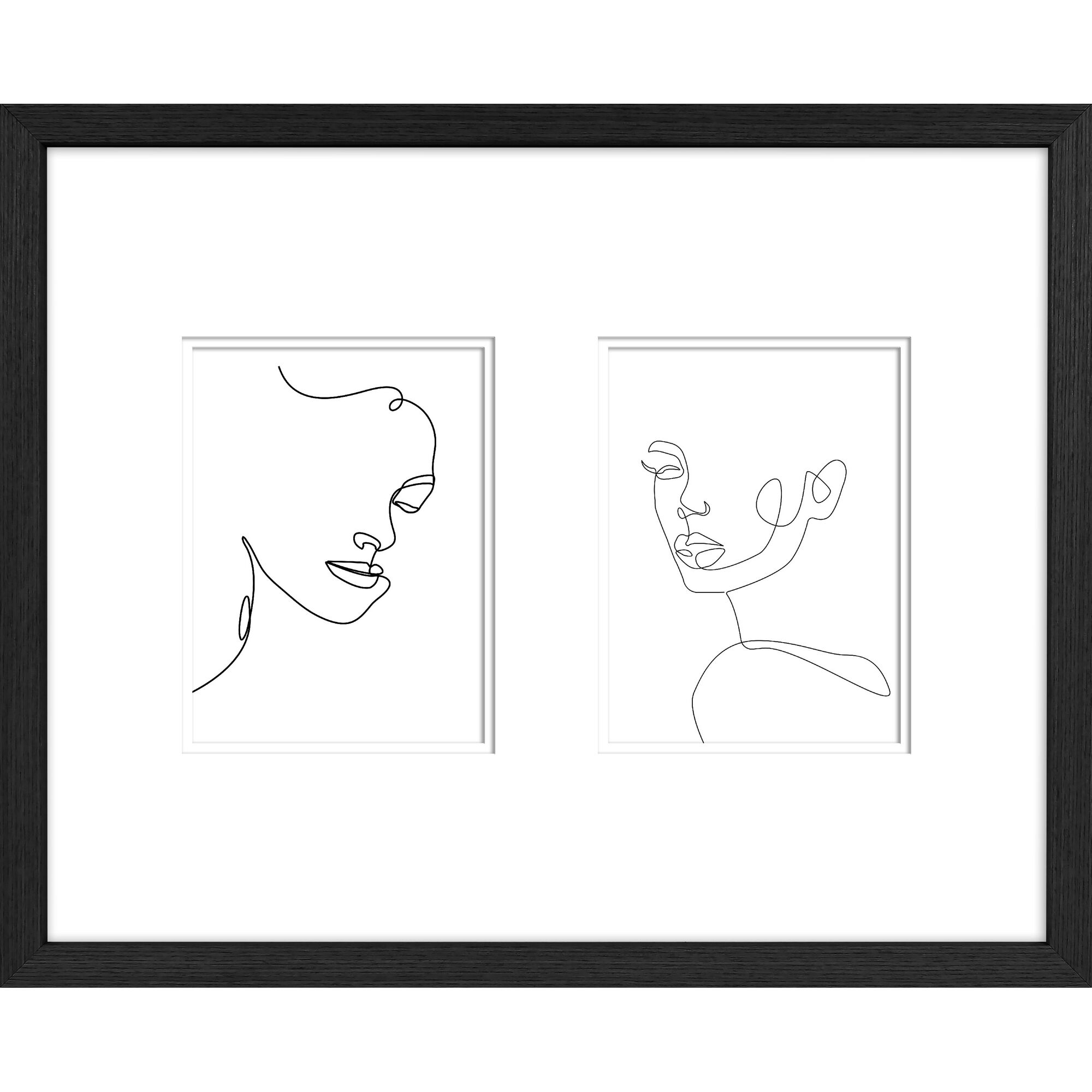 Zwei Gesichter im Linien-Stil