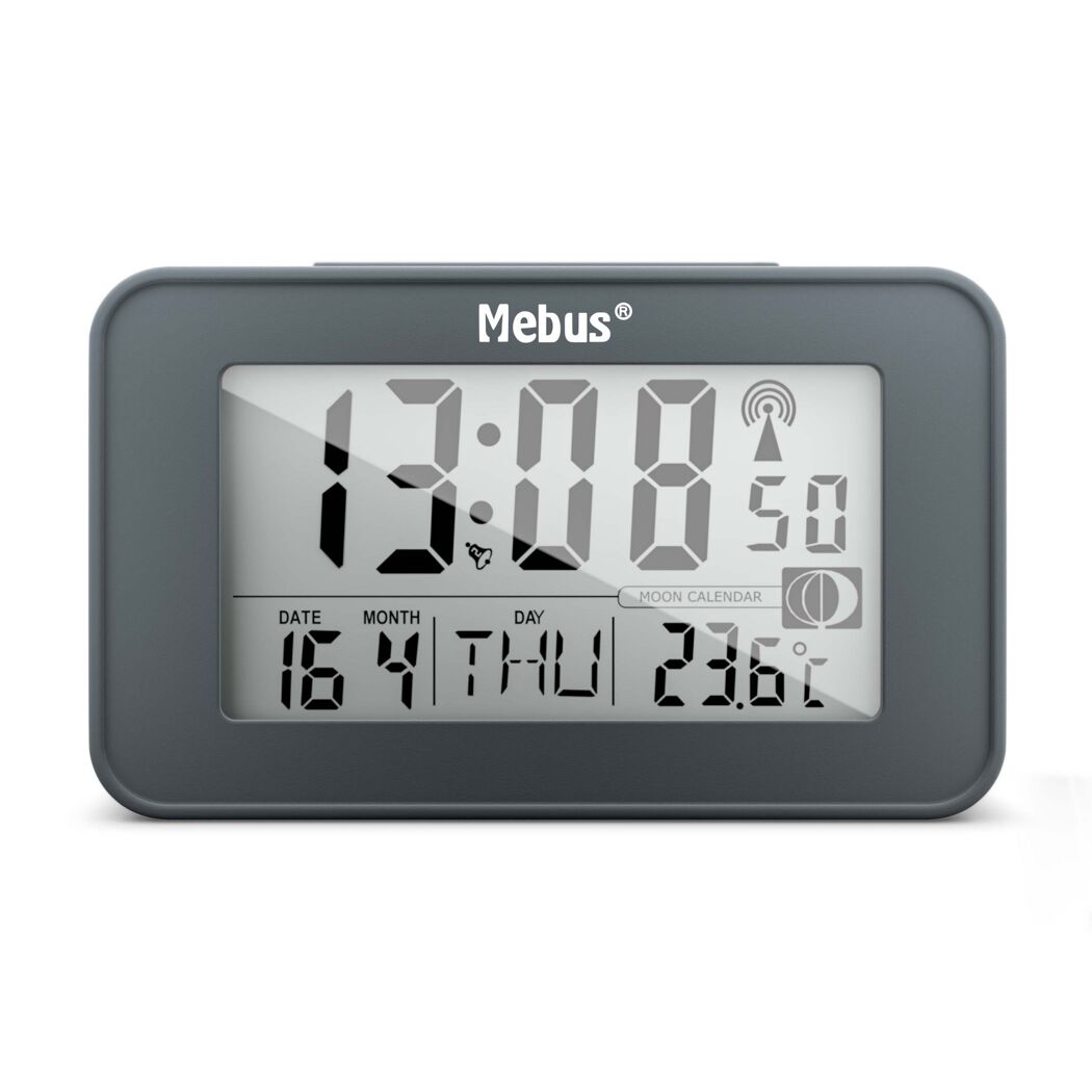 Digitaler Funkwecker von Mebus, grau