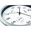 Weiße Wanduhr mit Thermometer und Hygrometer