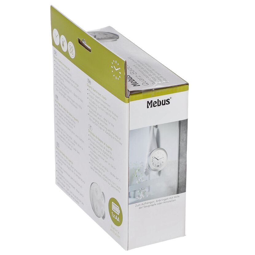 Verpackung der Quarz-Badezimmeruhr von Mebus