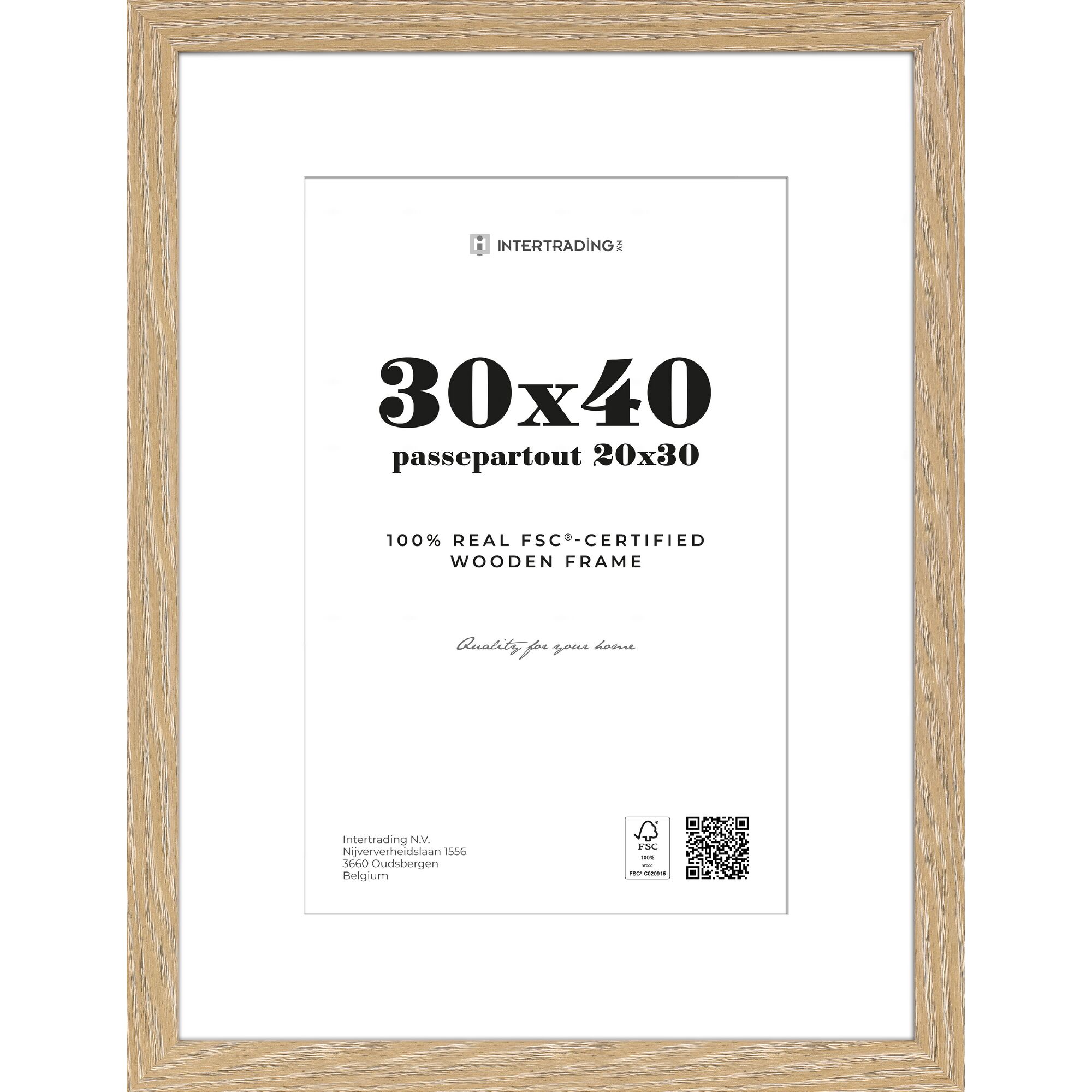 Heller Holzbilderrahmen 30 x 40 cm