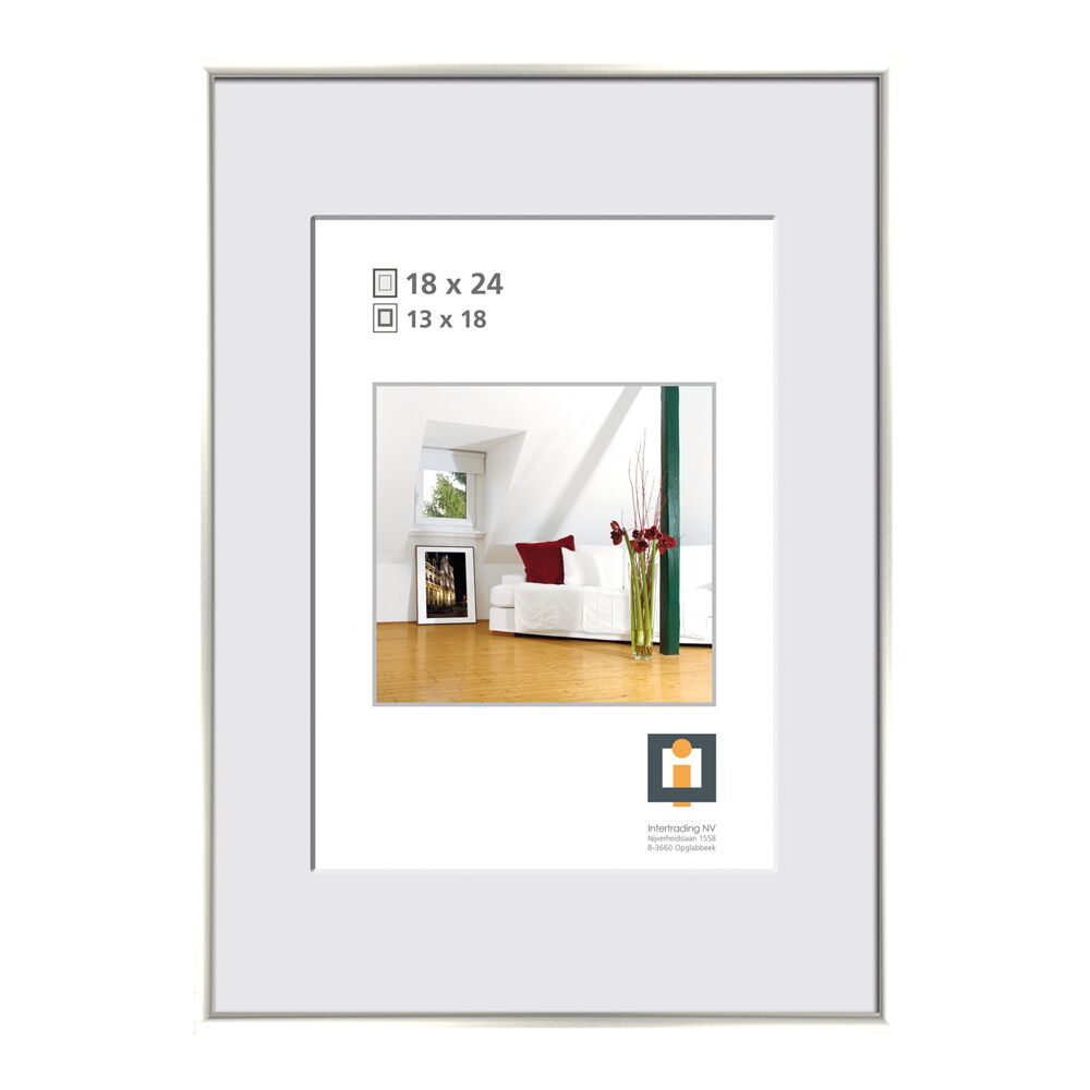 Silberner Bilderrahmen mit Beispielbild