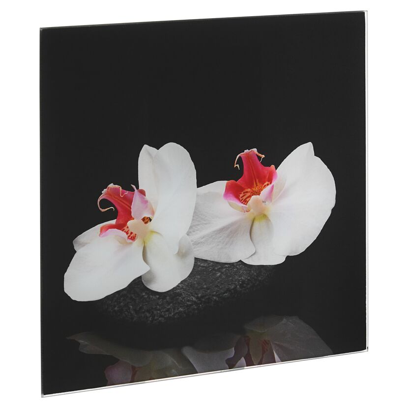 Glasbild 'White Orchid V' 20 x 20 cm