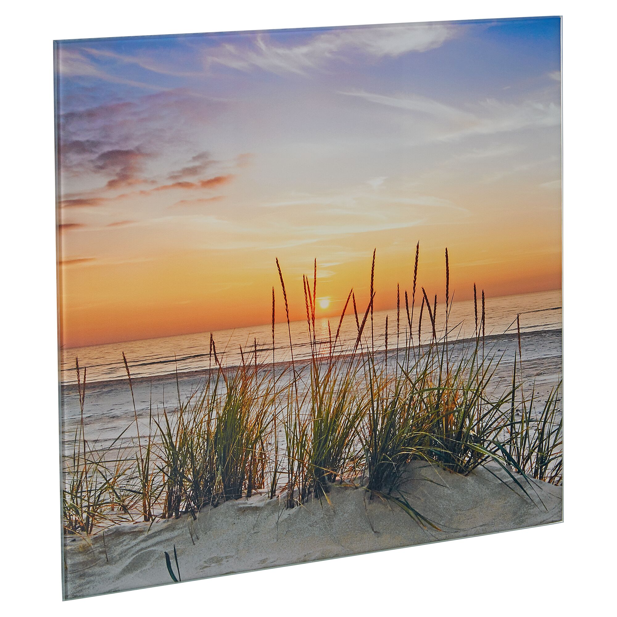 Strandhafer im Sand bei Sonnenuntergang