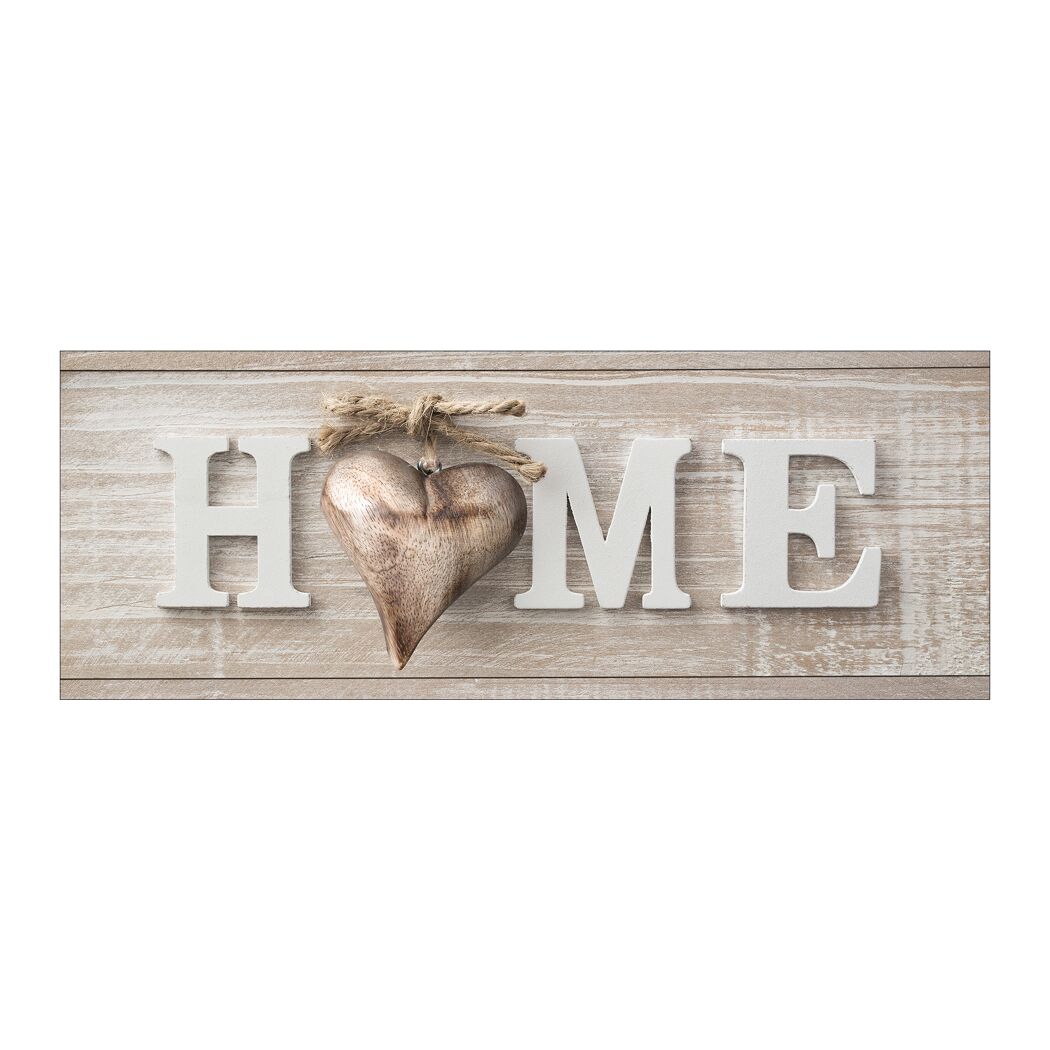 Holzschild mit der Aufschrift "HOME" und einem Herz