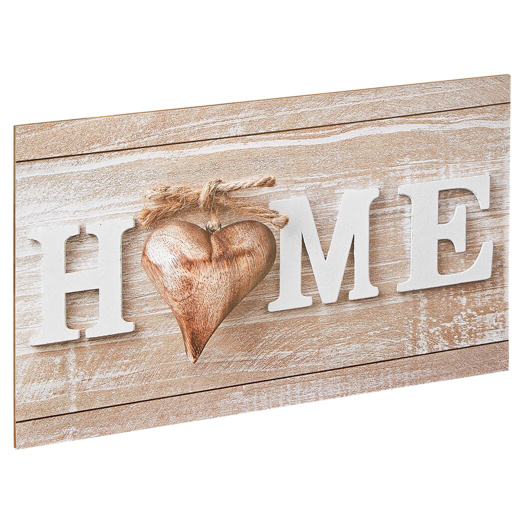 Home-Schild mit Herz aus Holz