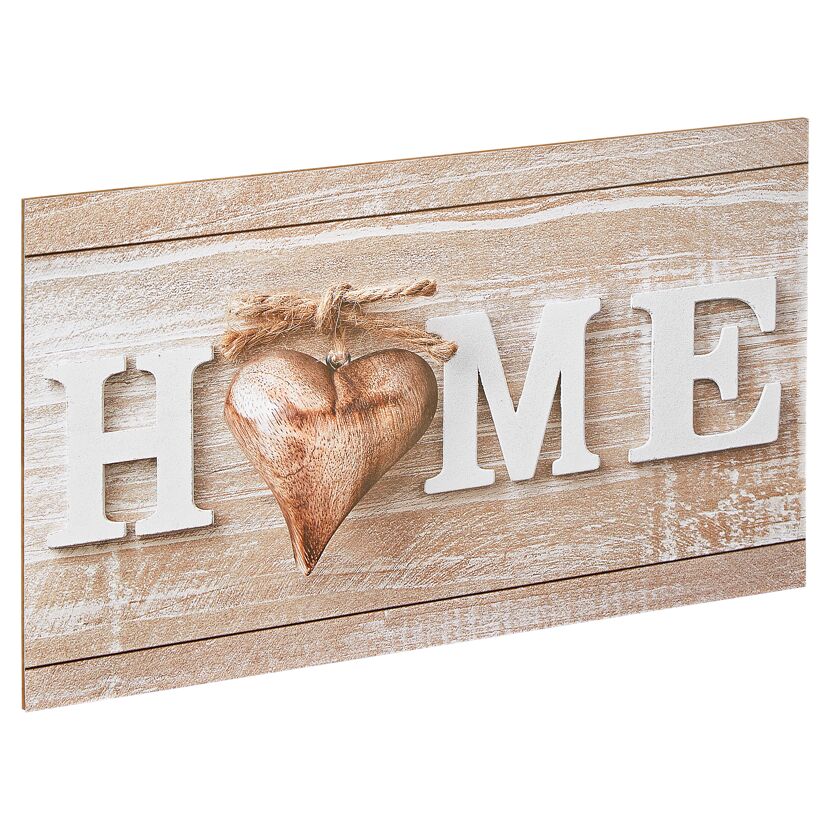 Home-Schild mit Herz aus Holz