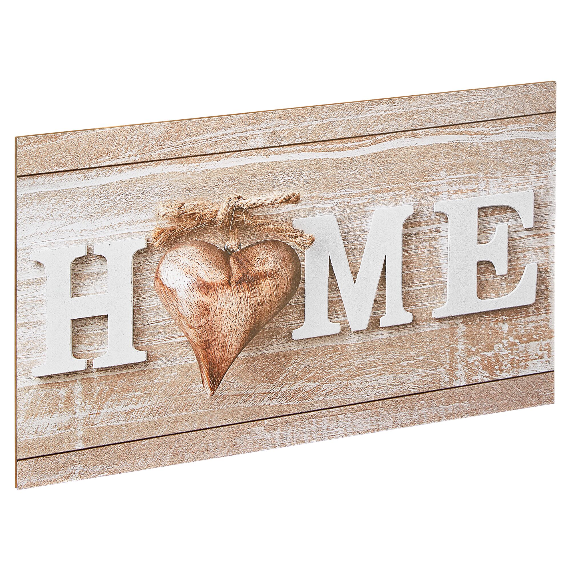 Home-Schild mit Herz aus Holz