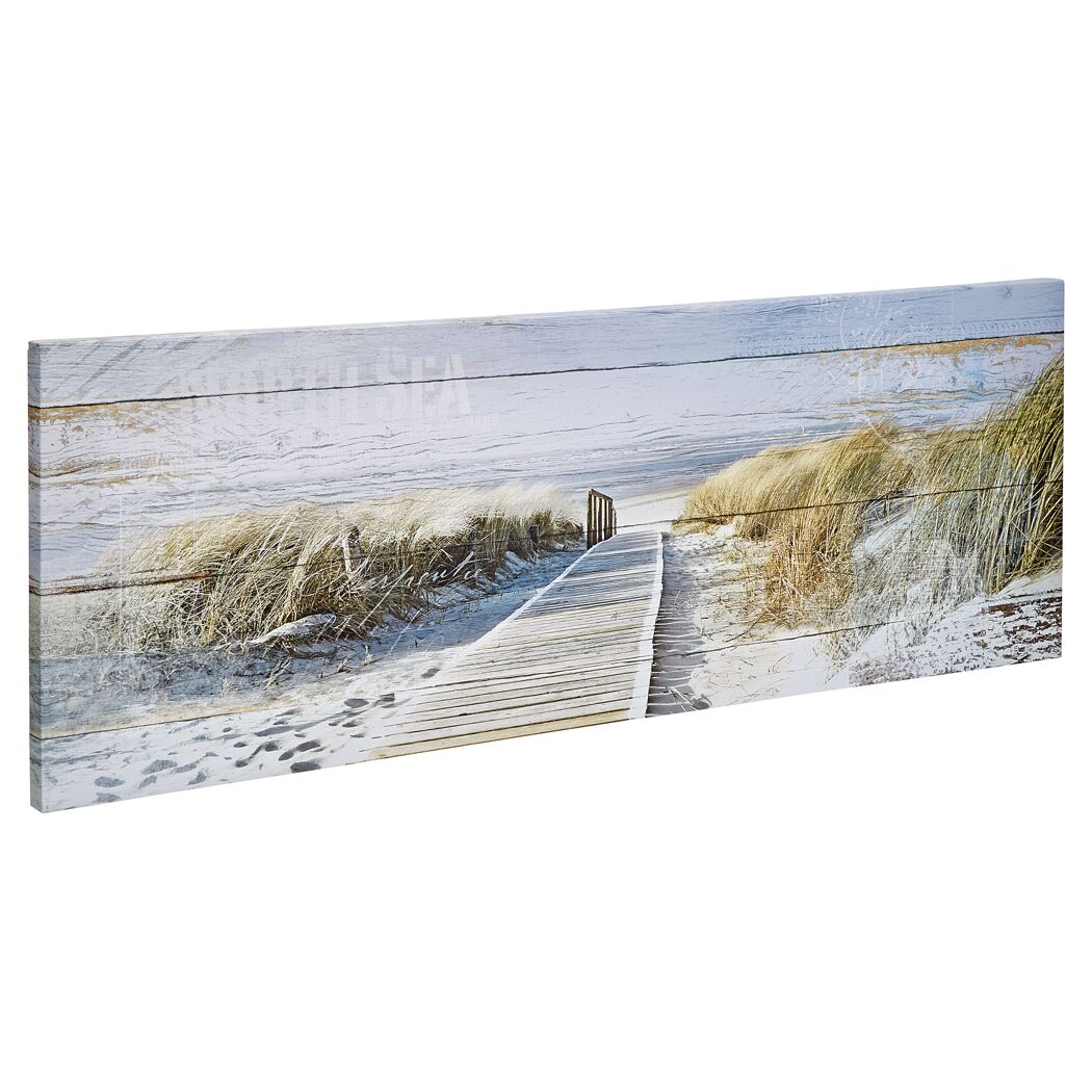 Holzsteg zum Strand mit Dünengras