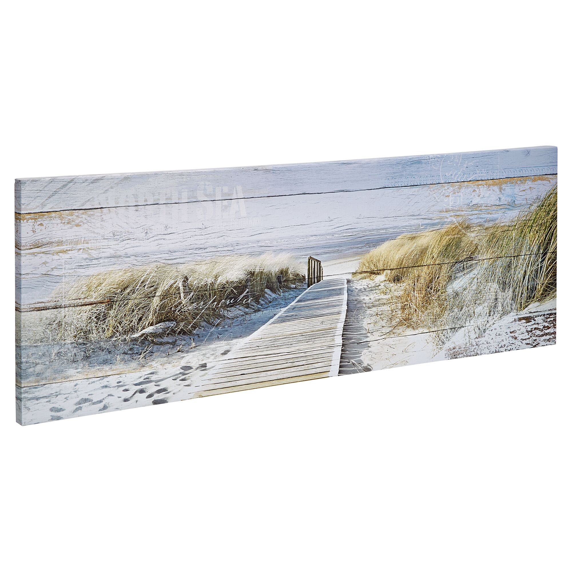 Holzsteg zum Strand mit Dünengras