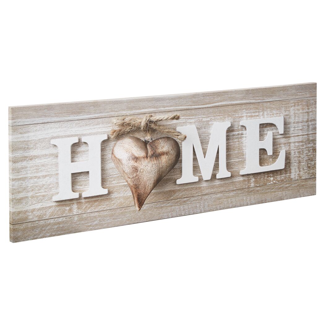 Holzdeko mit Aufschrift "HOME" und Herz
