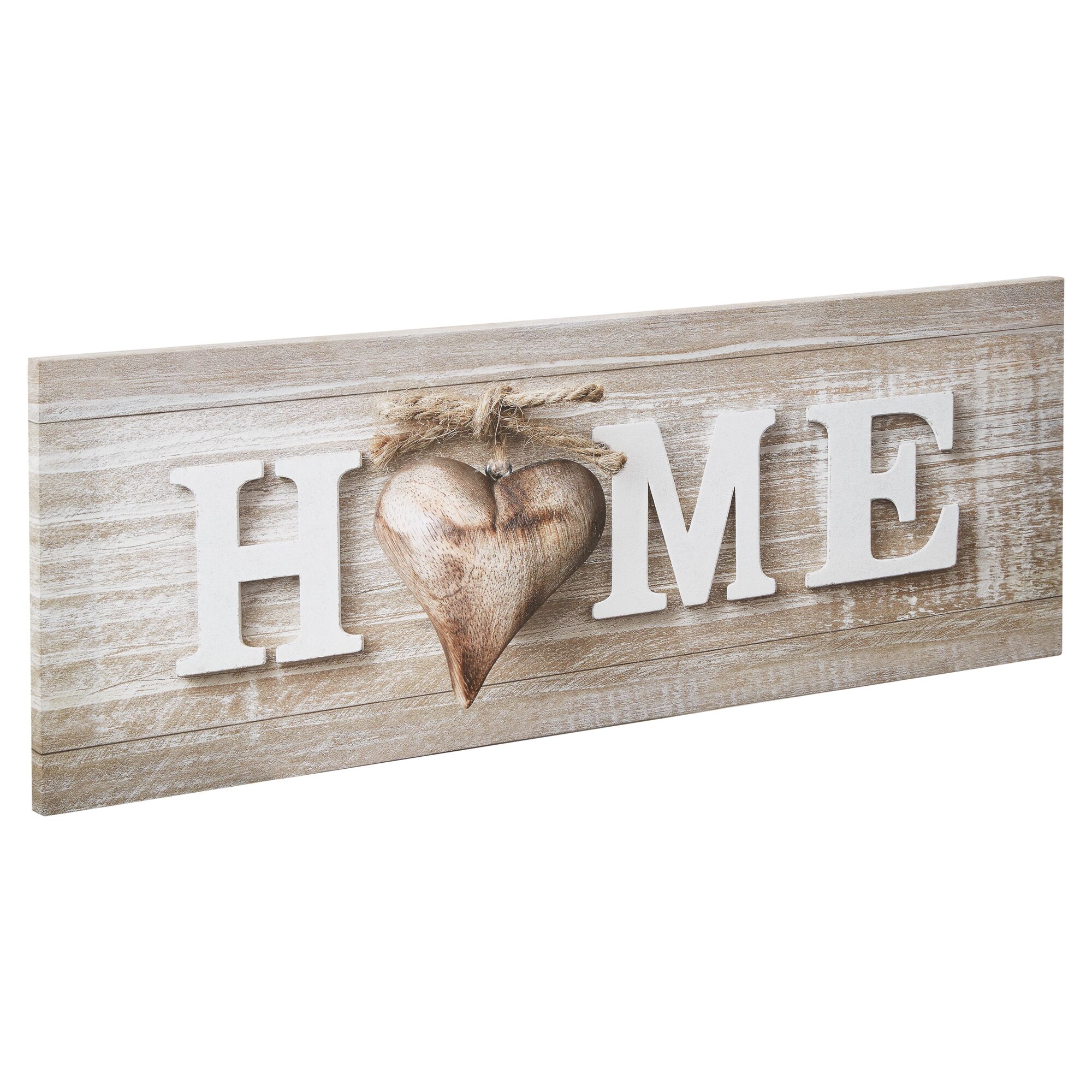 Holzdeko mit Aufschrift "HOME" und Herz