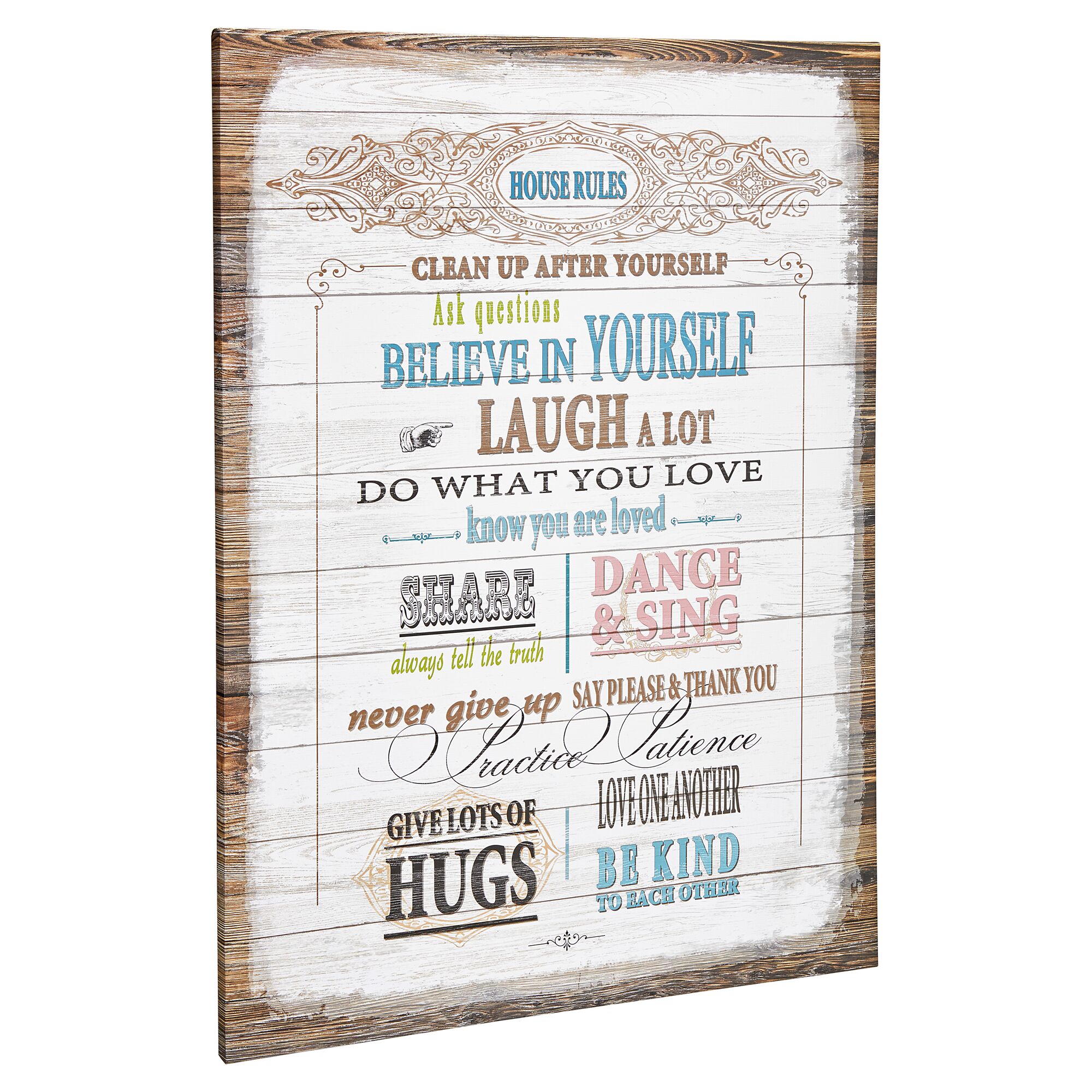 Hausregeln auf Leinwandbild