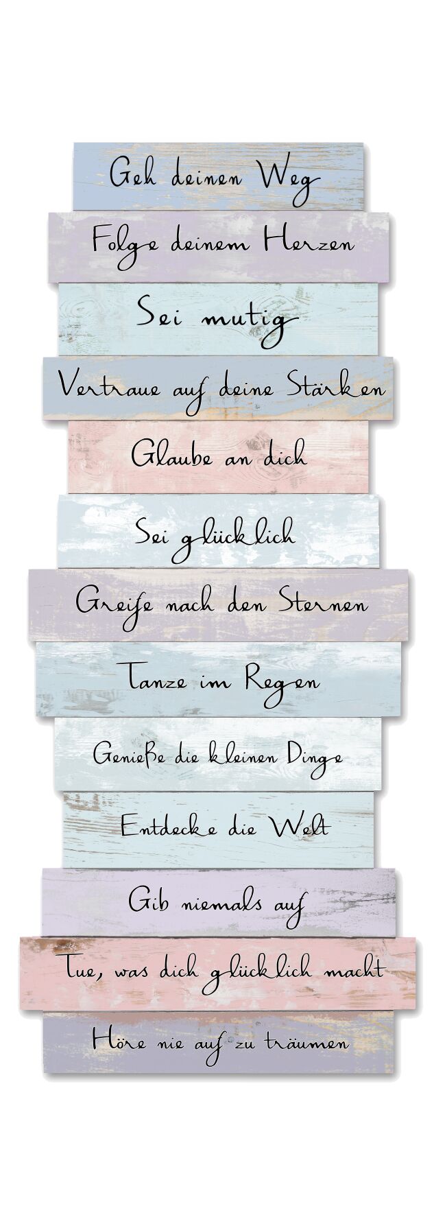 Motivierende Sprüche auf Holzhintergrund