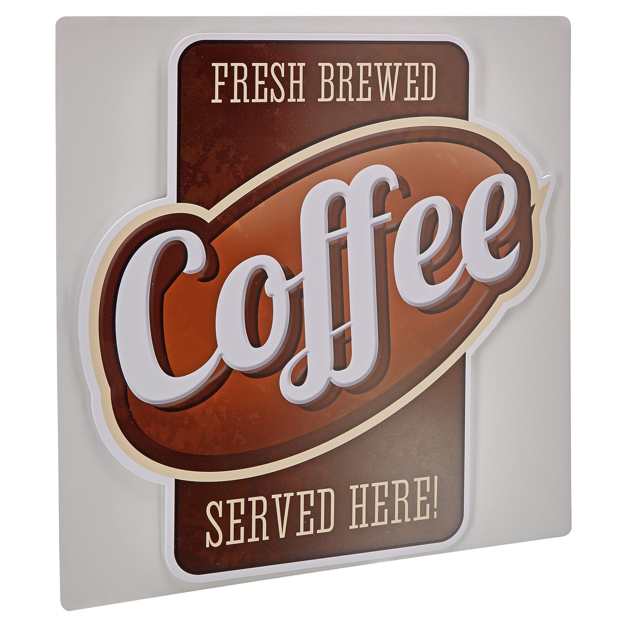 Schild "Frisch gebrühter Kaffee hier serviert"