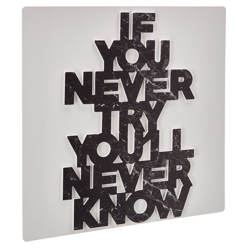 Wanddeko mit dem Schriftzug "If you never try, you'll never know"
