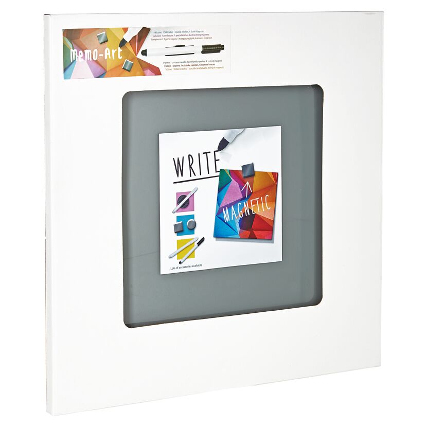 Memo-Art magnetisches Memoboard, grau, mit Zubehör