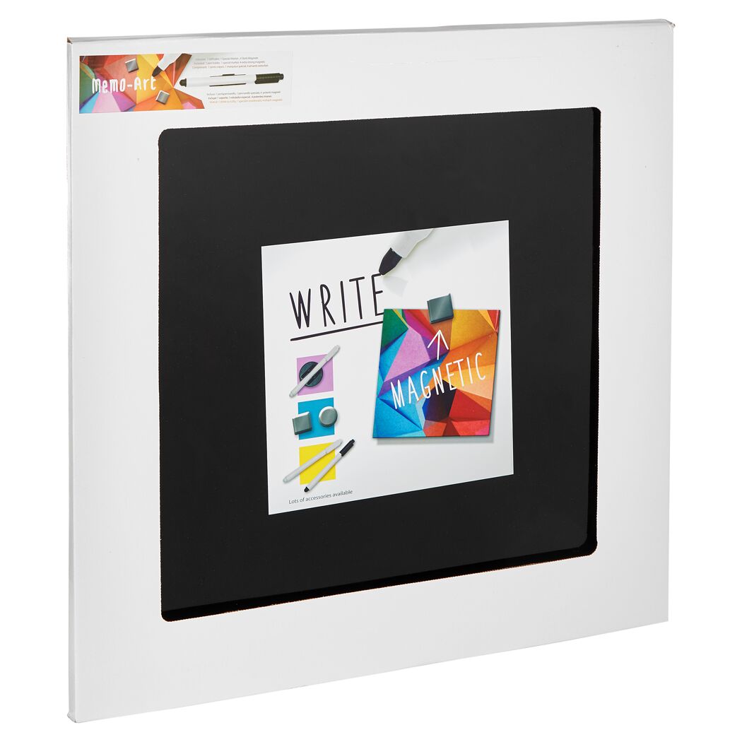 Memoboard beschreibbar schwarz 50 x 50 cm