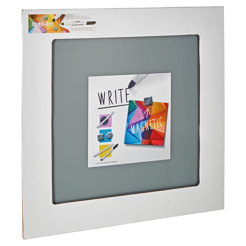 Memo-Art magnetisches Memoboard, grau, 50 x 50 cm