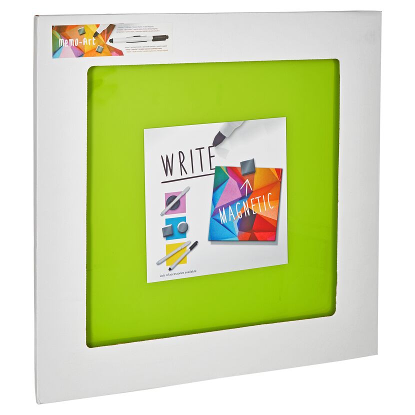 Grünes magnetisches Memo-Board mit Zubehör