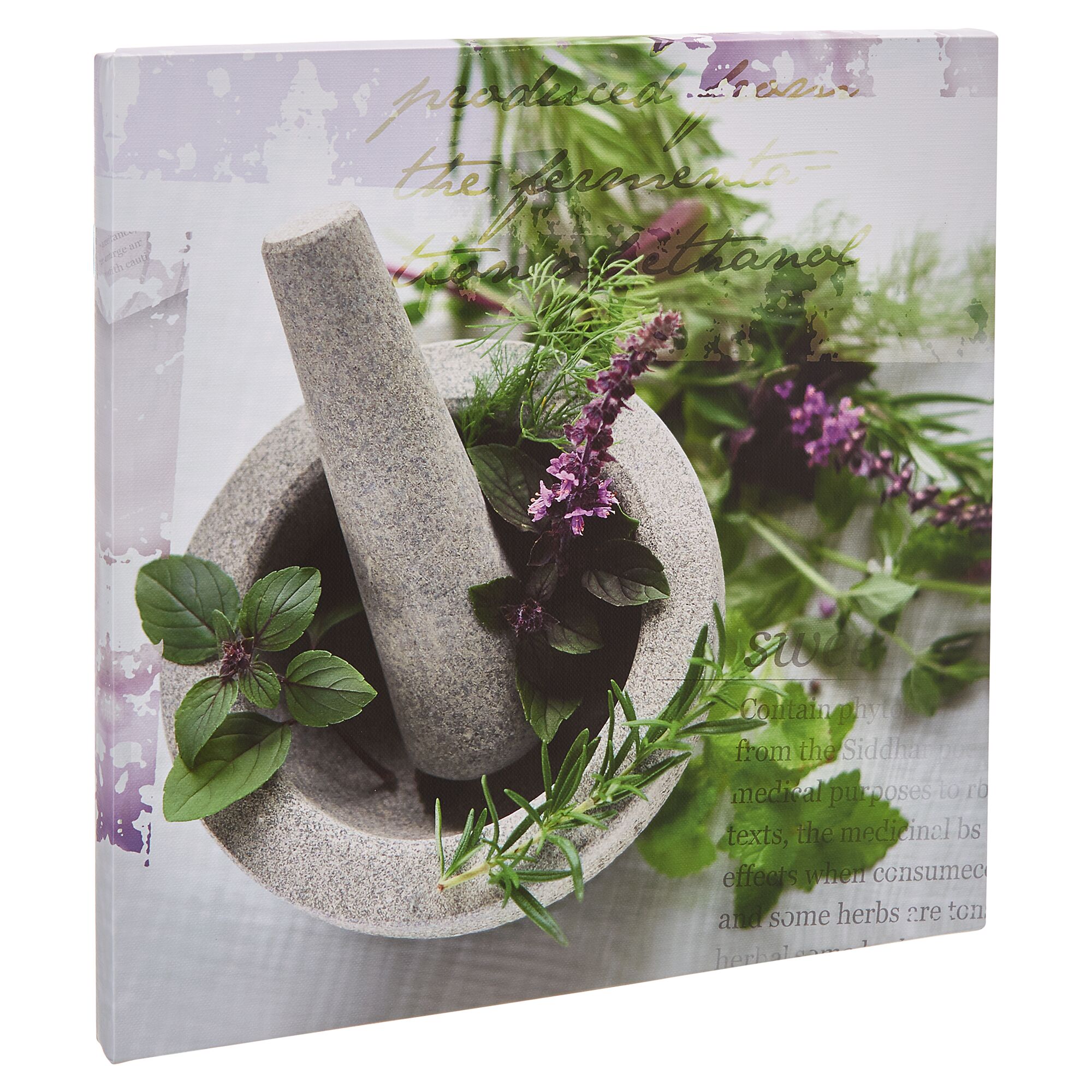 Mörser mit frischen Kräutern