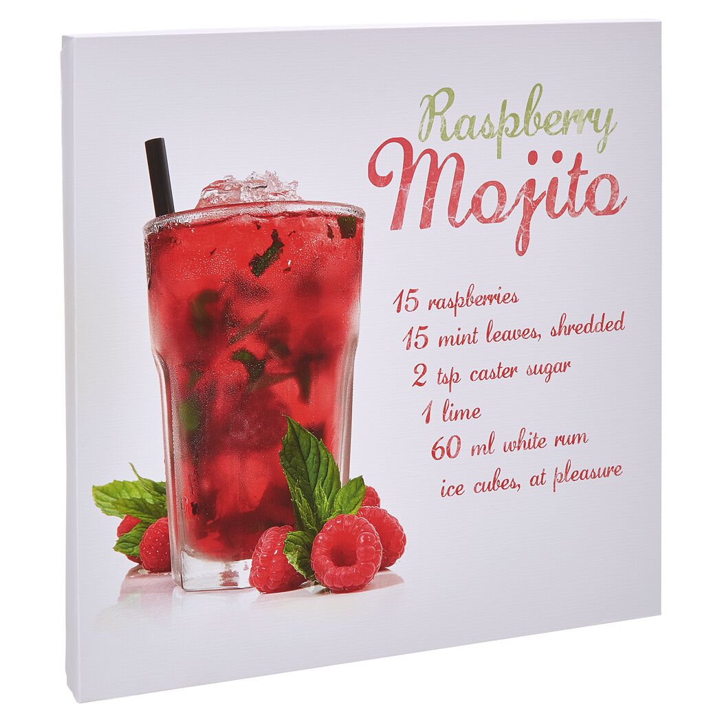 Glas mit Himbeer-Mojito, Zutatenliste