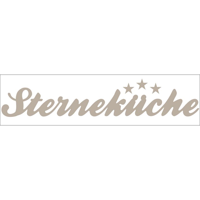 Schriftzug Sterneküche mit drei Sternen