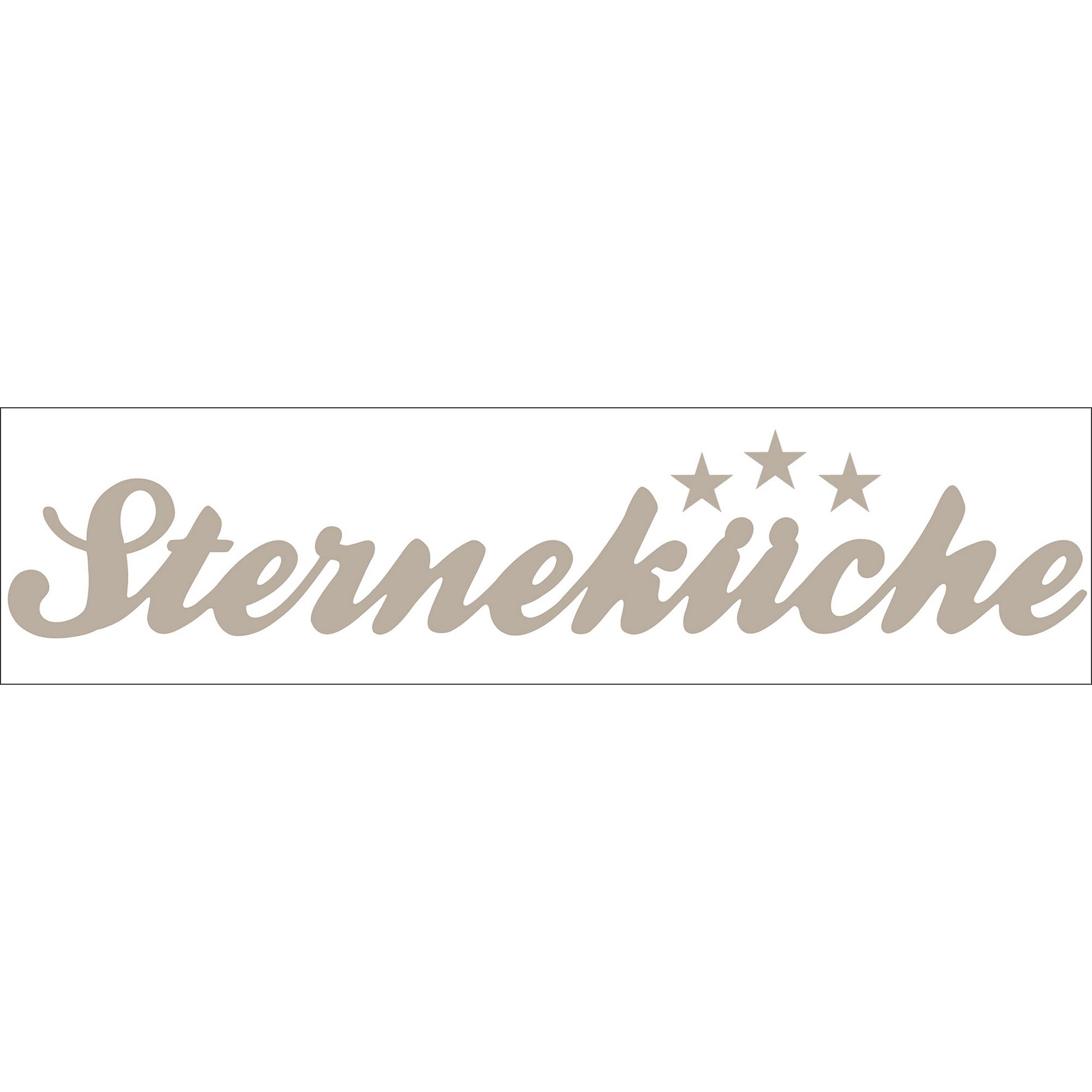 Schriftzug Sterneküche mit drei Sternen