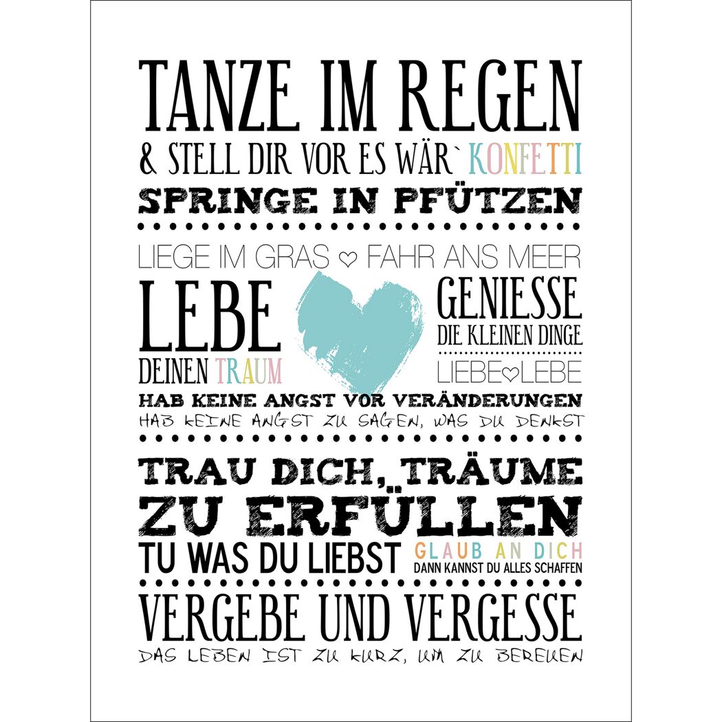 Decopanel 'Blue Heart' 30 x 40 cm