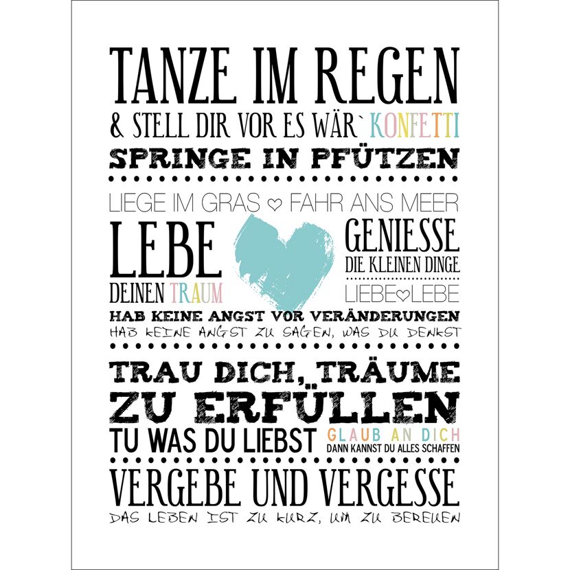 Decopanel 'Blue Heart' 30 x 40 cm