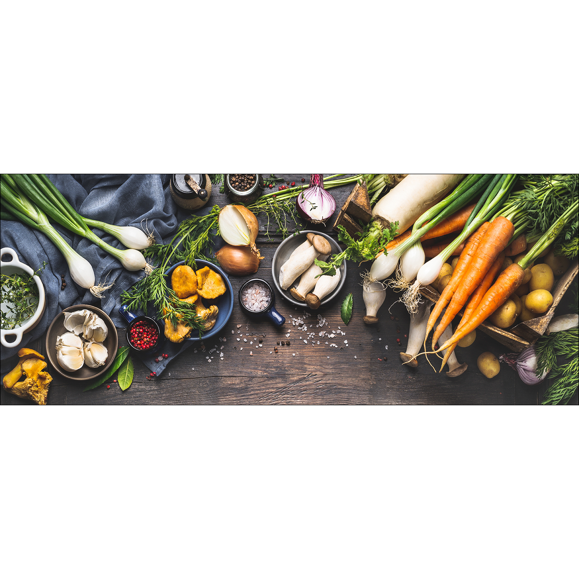 Glasbild 'Kitchen Utensils II' mehrfarbiger Digitaldruck 30 x 80 cm + product picture