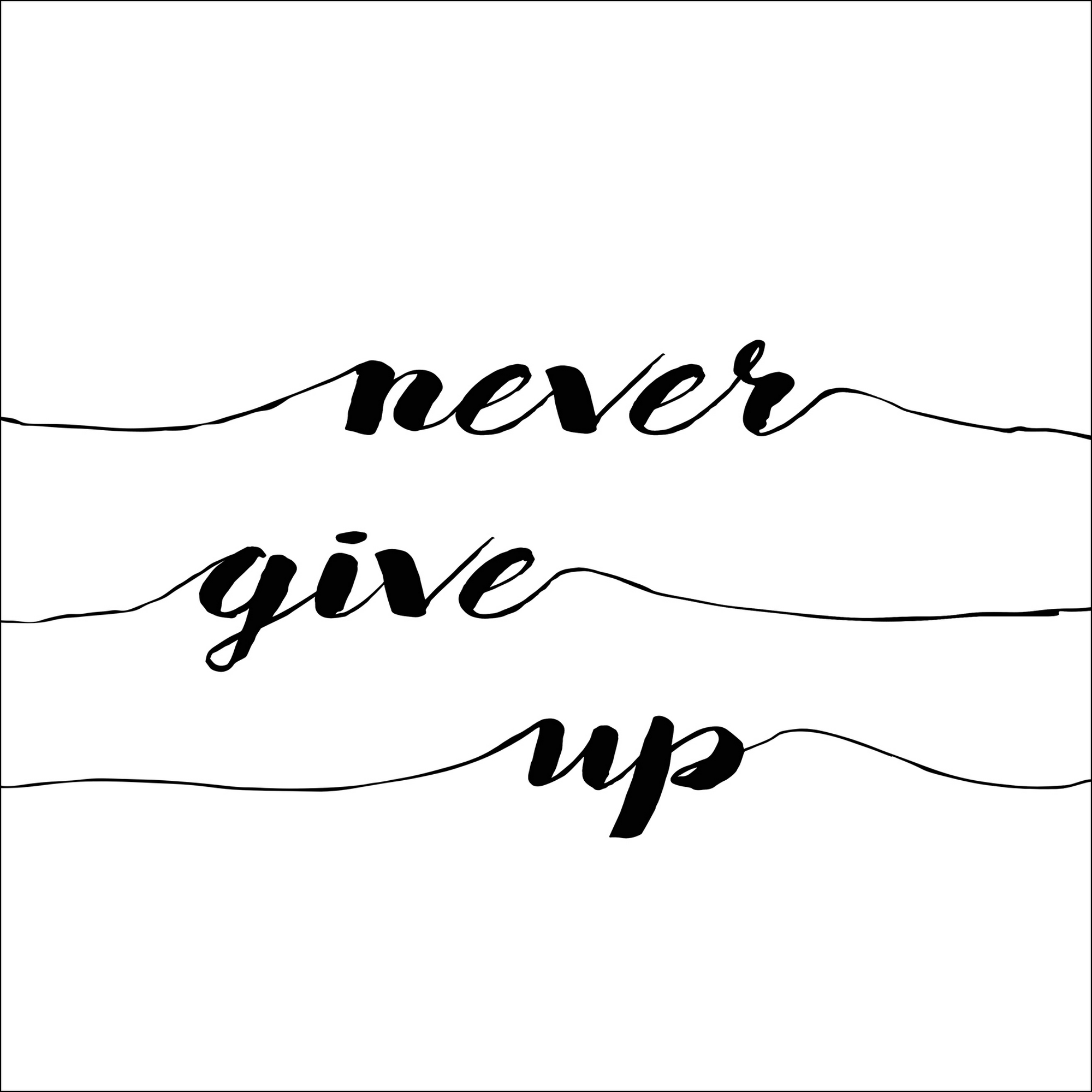 Decopanel 'Never give up' 30 x 30 cm + product picture