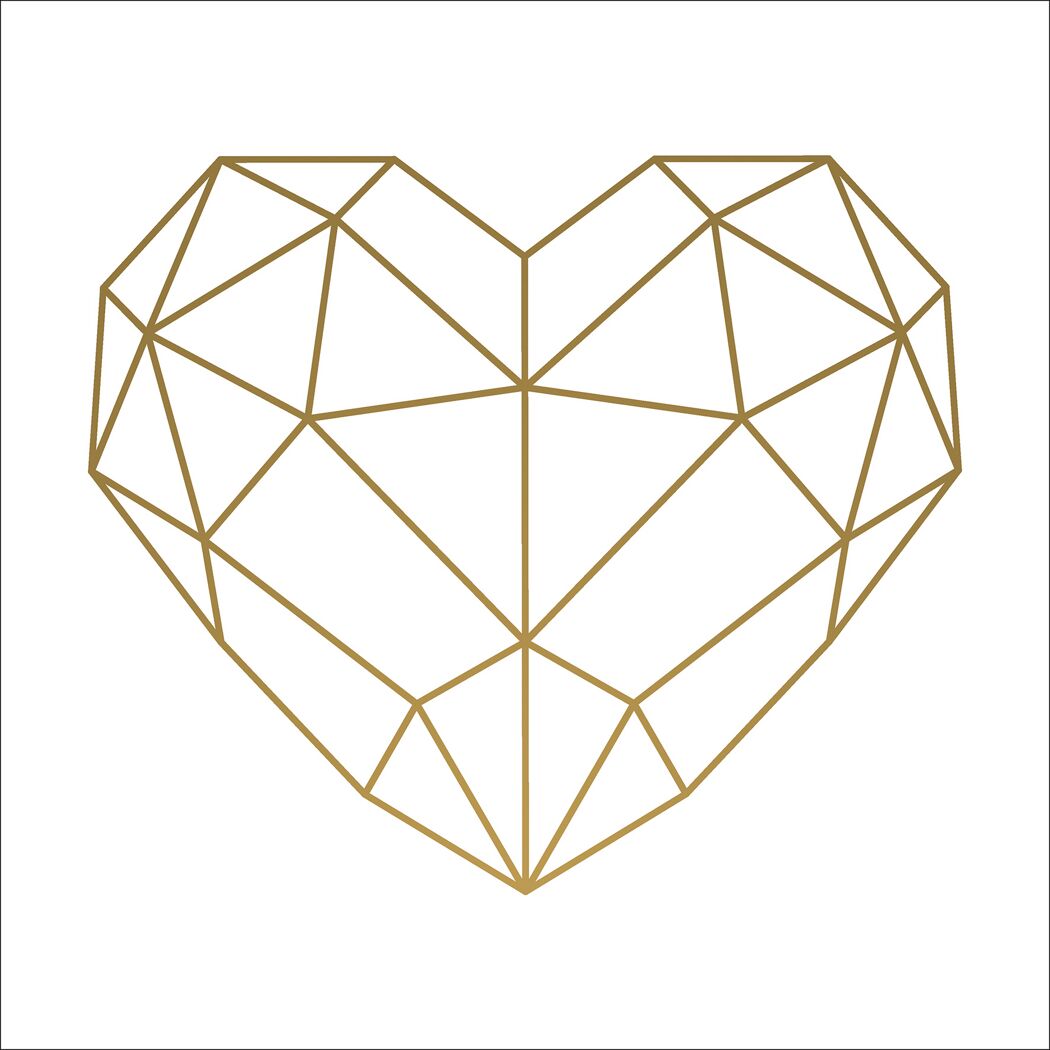 Goldenes, geometrisches Herz