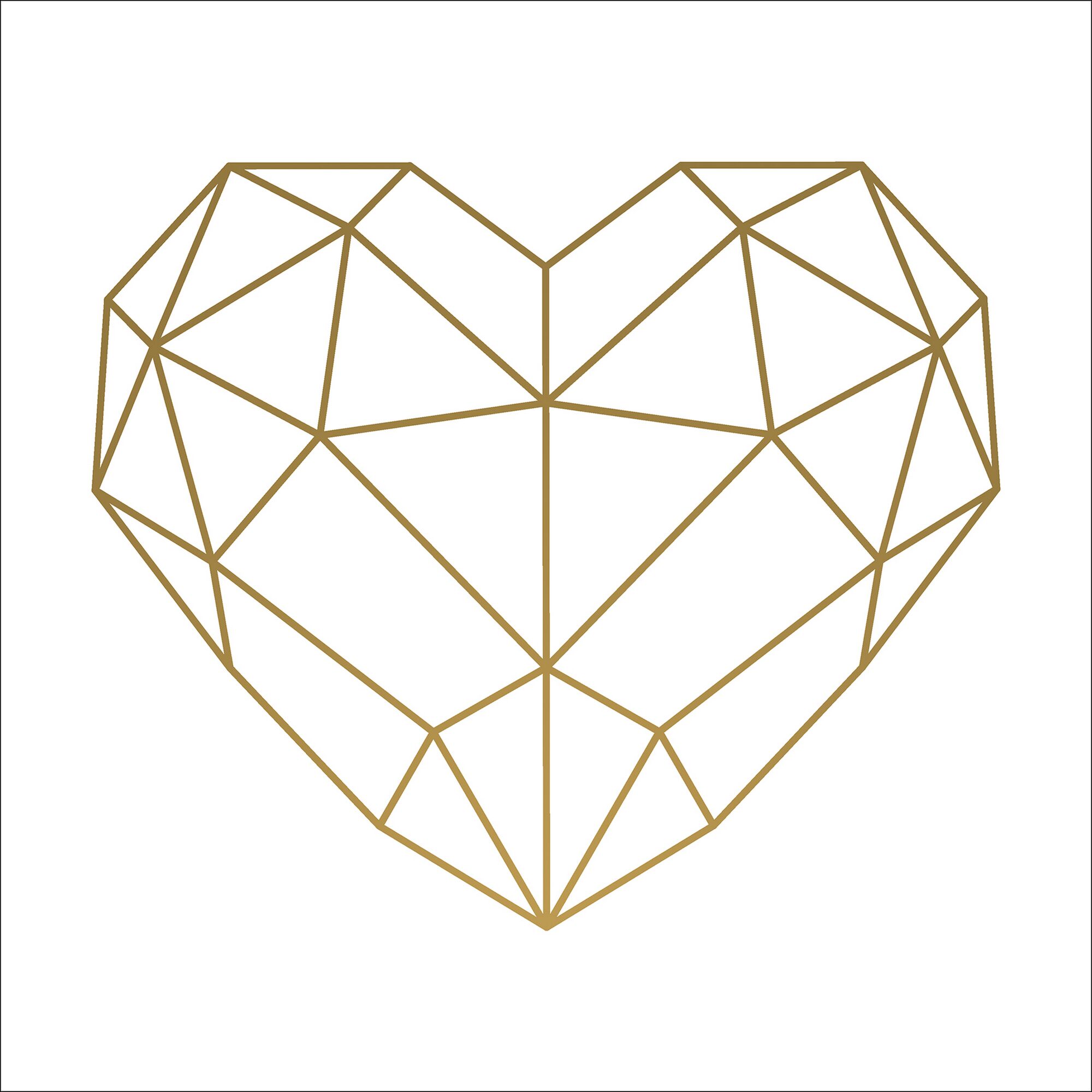 Goldenes, geometrisches Herz