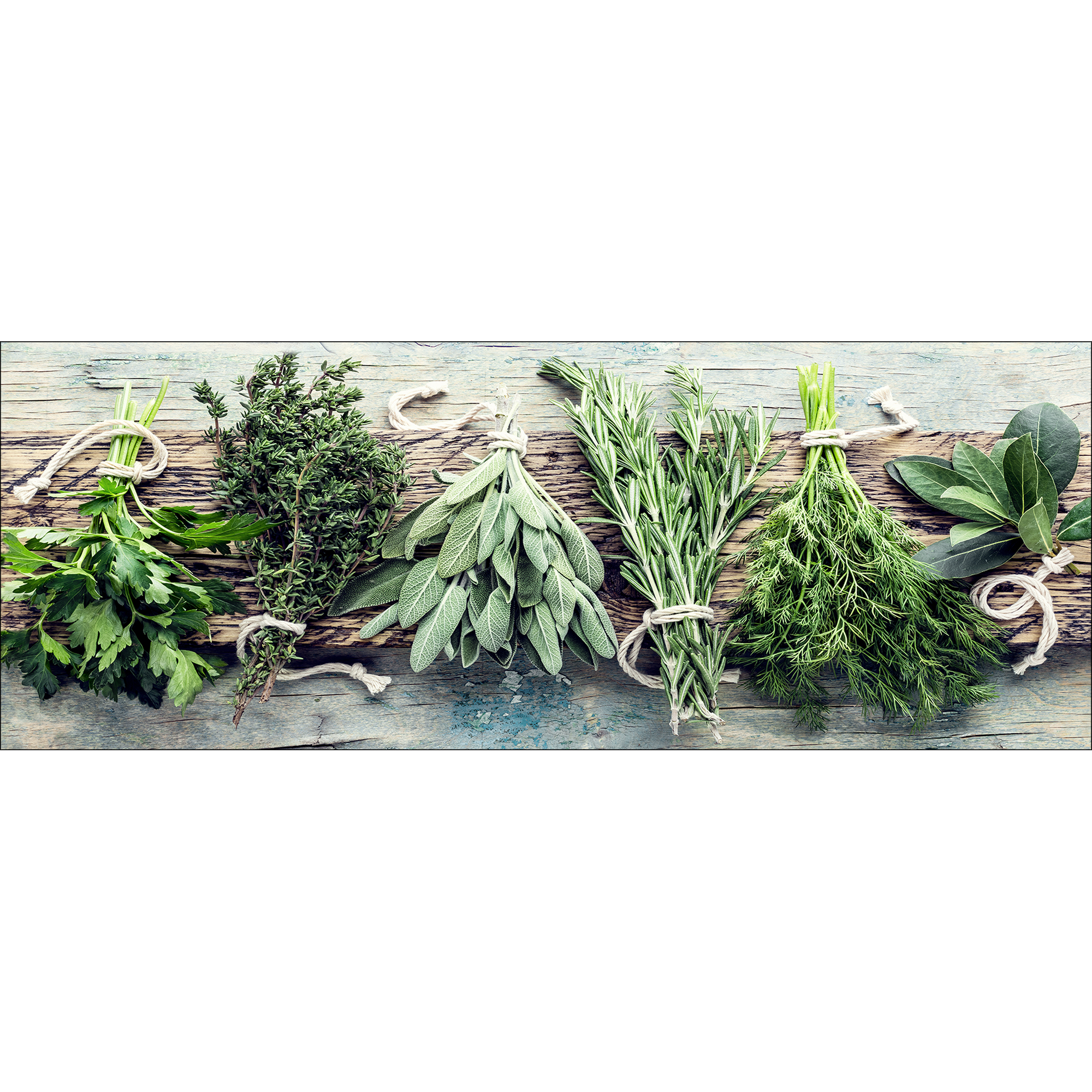Leinwandbild Canvas-Art 'Herbs on Wood' 27 x 77 cm + product picture